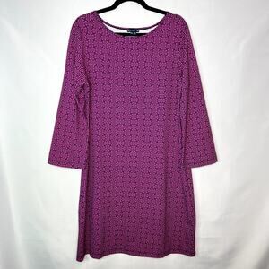 Melly M Blue White Patterned Three Quarter Sleeve Dress Size XL